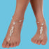 Yaomiao 4 Pairs Foot Jewelry Sandals Anklet Toe Rings Barefoot Chains Starfish Pearls Turquoise Beaded Elastic for Women Wedding Beach Wearing...