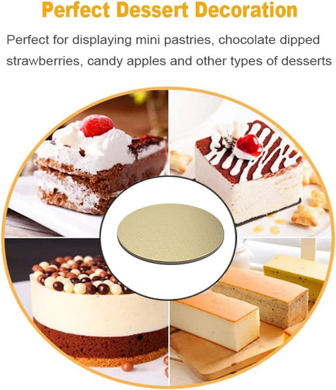 4 Pack Cake Boards Golden Round Cake Circles, 10 Inch Cake Base Cardboard, for Baking Cake, Gold...
