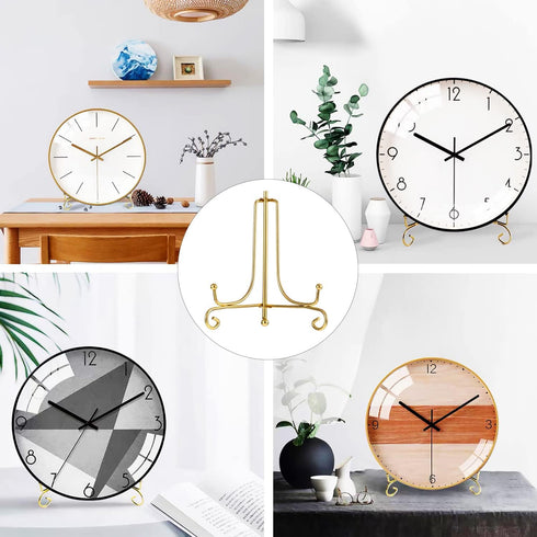 4 Pack Display Stand, BetterJonny 8" Iron Gold Easel Plate Holder Stand for Displaying Pictures, Photo Frames, Decorative Plates, Book and Tableto...