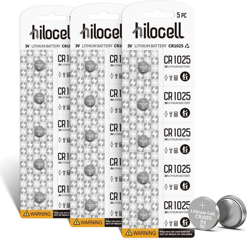 15 Pack CR1025 Lithium 3V Battery, CR 1025 Button Cell Battery...