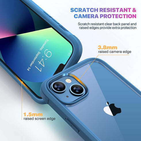 Diaclara Designed for iPhone 13 Case, Full Body Rugged Case with Built-in Touch Sensitive Anti-Scratch Screen Protector, Soft TPU Bumper Case for ...