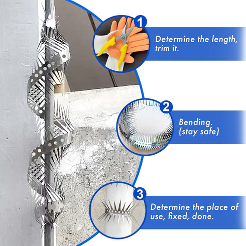 Bird Spikes Stainless Steel Fence Spikes for Pigeons Raccoon Snakes Deterrent Spikes Defender for Outside (20in?Small?) (20inch)...