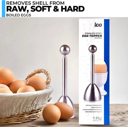 ICO Stainless Steel Egg Topper and Perfect Egg Opener for Soft Boiled Eggs, Egg Cracker for Hard Boiled Eggs...