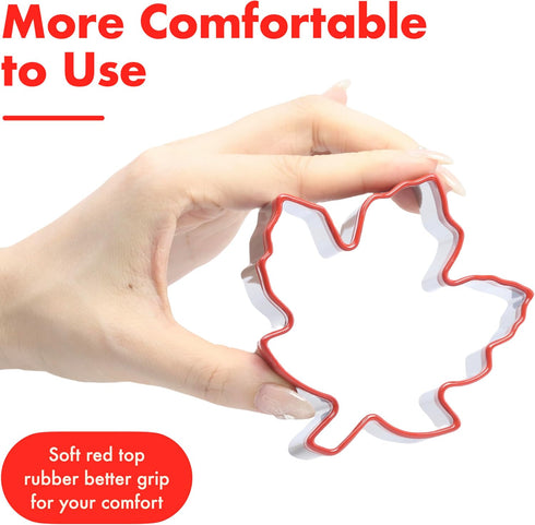 3 Pcs Thanksgiving Maple Leaf & Pumpkin 4.5'', 4'', 3.6'' Fall Cookie Cutters...