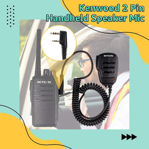 Retevis Walkie Talkies Mic, LED Shoulder Speaker Mic, for Retevis RT22 RT68 H-777 RB26 RT86 RT21, Compatible with Baofeng BF-F8HP UV-82 UV-5R 5RM ...