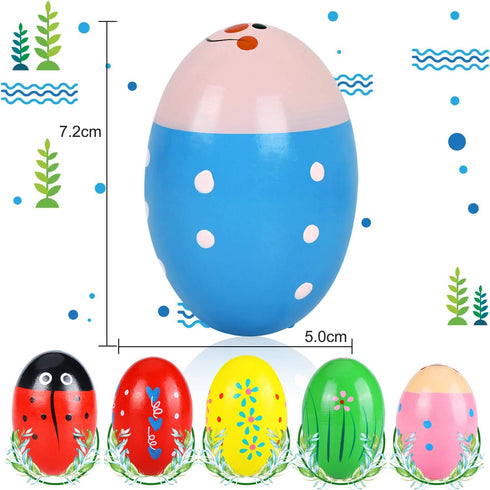 Toys for 3 4 5 6 Year Old Kids, Wooden Maracas Musical Easter Eggs Easter Basket Stuffers for Toddlers Birthday for Toddlers Easter Gifts for Baby...