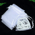 50 Pcs 5x7 inch Gift Wrap Bags, Organza Sheer Clear Tulle Fabric, White Drawstring Sachet for Baby Shower Favor, Birthday Party Favor, Bachelorett...