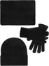 Men Beanie Winter Hat Scarf Touchscreen Gloves Set Winter Warm Skull Caps for Women Men (Black)...