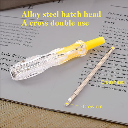Fielect Voltage Tester Screwdriver, Contact Voltage Tester Pen Light Circuit Tester Voltage Detecter Pen Electric Test Pen Screwdriver 3.5mm Dual ...