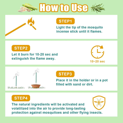 120 Pcs Mosquito Repellent Incense Sticks Outdoor Patio, Citronella Repellent Incense Sticks Coils Outdoor, Natural Plant Bug Repellent for Patio,...