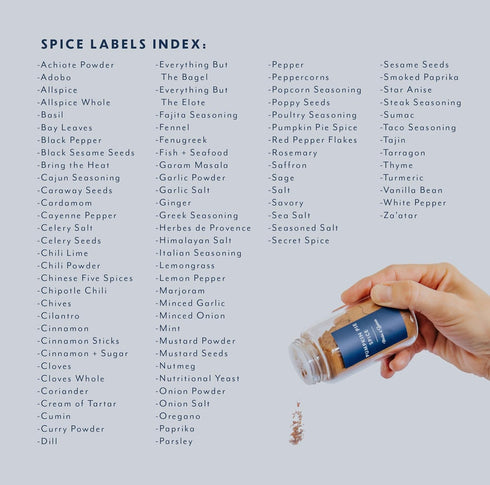 Spice Labels (Navy Blue) Preprinted Labels; White Spice Labels; Black Spice Labels; Blue Spice Labels; Spice Jar Labels; Stickers for Spice Jars...