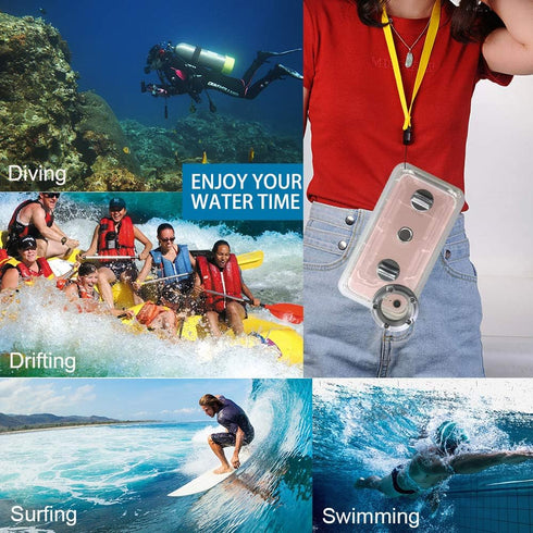 Underwater Photography Waterproof Phone Case Pouch for iPhone 6/7/8 Enhanced Underwater Cell Phone Dry Bag with Armband O Lens Ring Full Sealed Wa...