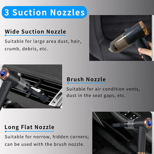 Handheld Vacuum Cordless, 9000Pa Strong Suction, 90°Foldable Mini Portable Vacuum Cleaner, Rechargeable and Lightweight Hand Vacuum with LED Light...