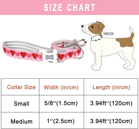 ARING PET Valentine's Day Dog Leash-Cute Pink Heart Dog Leash, Valentine Pet Leashes with Quick Release Buckle for Small Medium Large Dogs...