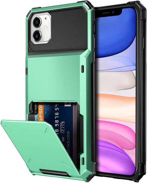 Vofolen Case for iPhone 11 Case Wallet 4-Card Holder ID Slot Flip Door Hidden Pocket Anti-Scratch Dual Layer Hybrid TPU Bumper Armor Protective Ha...