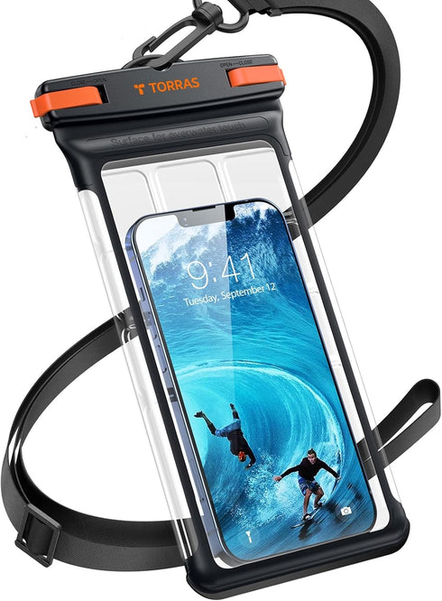 TORRAS IceCube IPX8 Waterproof Phone Pouch, Underwater Screen Touchable, Waterproof Phone Case for Snorkeling, Adjustable Lanyard, Vacation Essent...