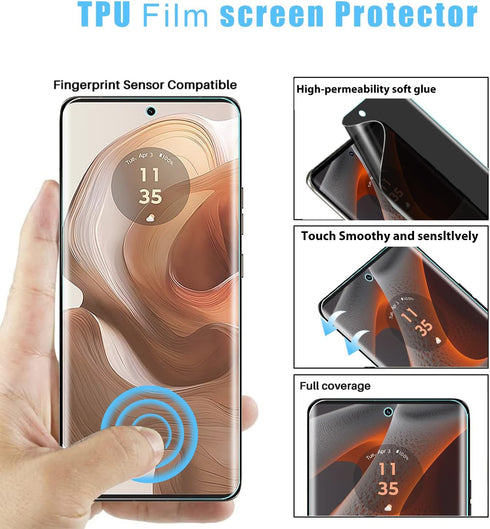[2 Pack for Motorola Edge (2024) Privacy Screen Protector, Anti-Spy Flexible TPU Film Privacy Screen Protector Case Friendly Anti-Scratch Bubble F...