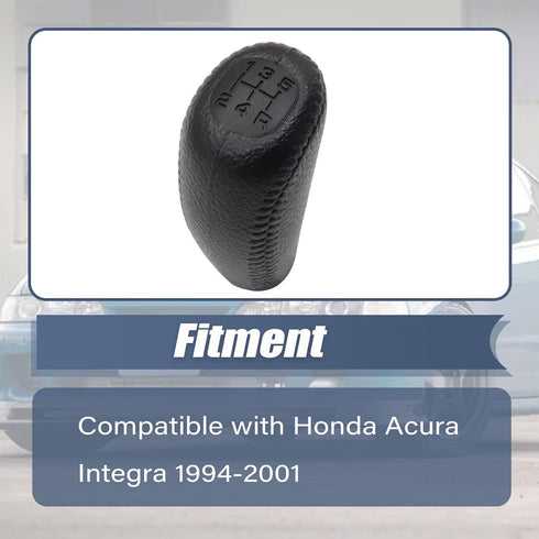 XQSMWF Black Gear Shift Knob 5 Speed Leather Compatible with Honda Acura Integra 1994 1995 1996 1997 1998 1999 2000 2001 Front Automotive Gearbox ...
