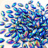 300pcs AB Horse Eye Shape Crystal Clear Sew On Acrylic Rhinestones Flatback Fancy Stones Sewing for Clothing Dress Decorations 7X15MM (Deep Blue)...