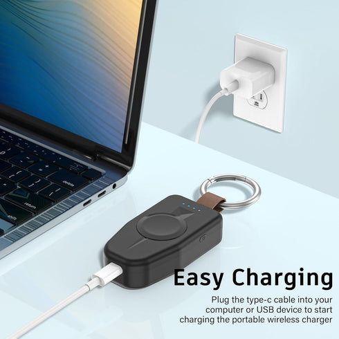 Portable Charger for Apple Watch,2000mAh Power Bank with Magnetic iWatch Charger,Compact Wireless iPhone Watch Charger Keychain Style Travel Essen...