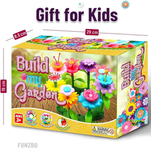 FUNZBO Flower Garden Building Toys for Girls - Toddler Toys for 3, 4, 5, 6, 7 Year Old Girls Gifts, Stacking Toys for Toddlers, Toddler Out Door T...