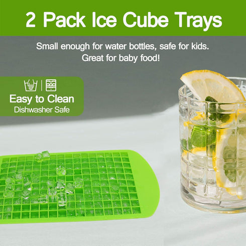 Silicone Mini Ice Cube Trays 2 Pack, 160 Small Ice Cube Molds Easy Release Crushed Ice Cube for Chilling Whiskey Cocktail, BPA Free Flexible Stack...