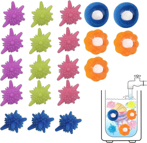 15 Packs Washer Balls, Reusable Tangle-Free Eco-Friendly Laundry Scrubbing Balls, Solid Colorful Laundry Washing Balls Enhance Your Machine Cleani...