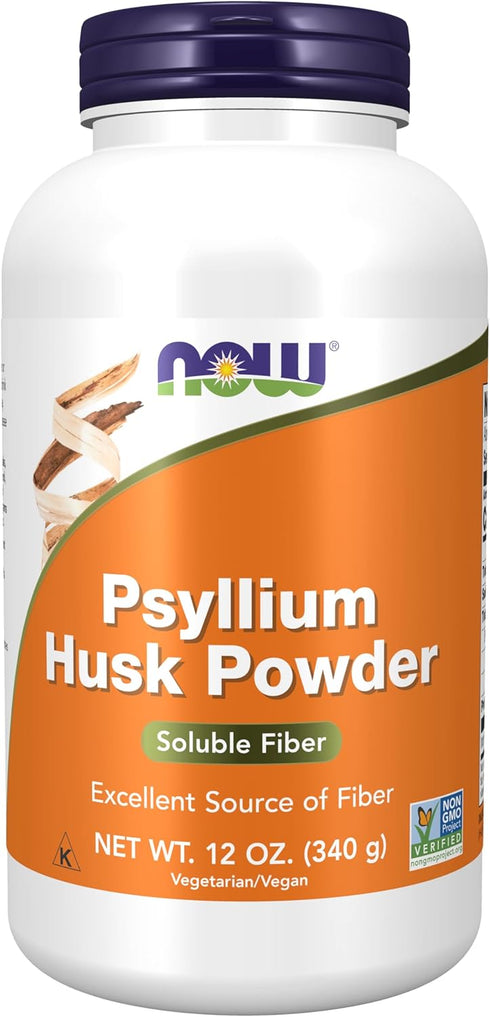 NOW Supplements, Psyllium Husk Powder, Non-GMO Project Verified, Soluble Fiber, 12-Ounce...