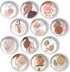 12Pcs Glass Refrigerator Magnets, Strong Magnetic Fridge Magnets, Line Drawing Crystal Fridge Magnets Decorative for Kitchen, School, Office White...
