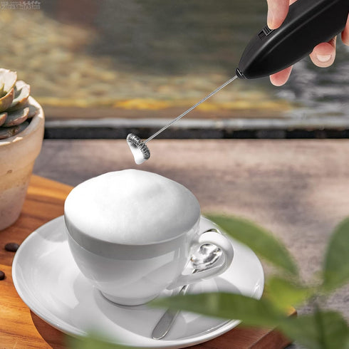 Daily-buy 4pcs Electric Mini Kitchen Stirrer Milk Frother Coffee Egg Milk Shake Mixer Stainless Steel Battery Operated Coffee Stirrer for Foamer &...