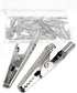 25 Pcs 2 Inches / 51 mm Metal Alligator Clip Spring Clamps,Silver Tone Nickel Plated, used in laboratory electric testing work and Cable Lead Clip...
