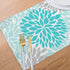 Turquoise Blue and Gray Placemats Set of 6, Washable Table Place Mats for Kitchen Dining Home 12 X 18 Inch...