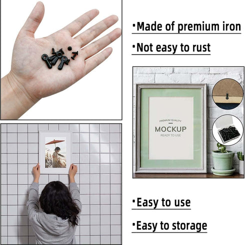 160 Pieces Metal Picture Frames Turn Button Fasteners with 160 Pieces Screws Photo Frame Hanging Hangers for Photos Picture and Drawing Crafts Pos...