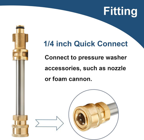 Replacement for Pressure Washer Gun Adapter Ryobi, Portland, Greenworks, Husky, Replacement wand with 5 Nozzle Tips, 1/4 Inch Quick Connector Silv...