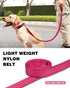 6ft Dog Leash for Small Medium Large Dogs | One-Sided Reflective Nylon | Padded Handle | 1 inch Wide | Hot Pink...