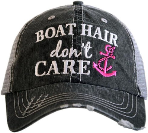 KATYDID Boat Hair Don’t Care Baseball Cap - Trucker Hat for Women - Stylish Cute Sun Hat Pink...
