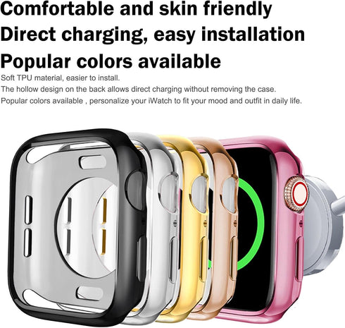 BOTOMALL Compatible with Apple Watch Case 41mm Series 9 (2023) Series 8 Series 7 Soft Flexible TPU Thin Lightweight Protective Bumper for iWatch [...
