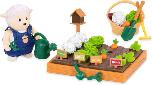 Li’l Woodzeez – 31 Pcs Garden Playset – Pretend Play Gardening Tools & Accessories – Sheep Figure included – Doll Playset for Kids 3 Years +...