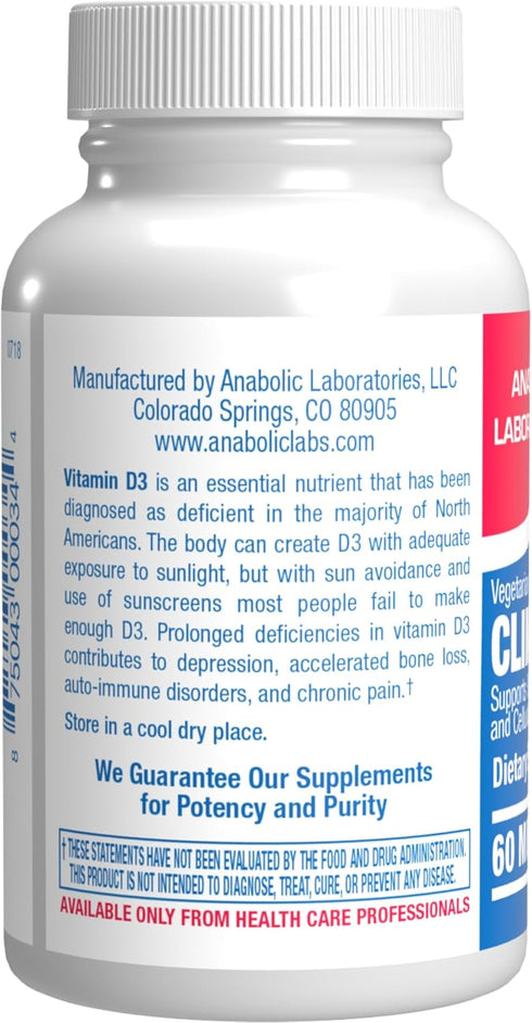 High Strength Vitamin D3 5000 IU - Clinical Formula Vitamin D Supplement for Men and Women for Bone Teeth Muscle Mood and Immune Support - High Ab...