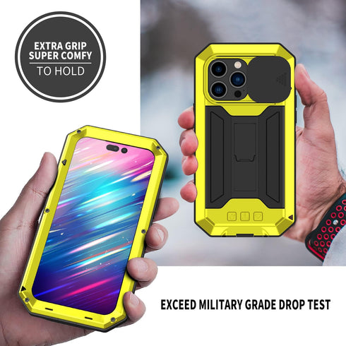 iPhone 14 Pro Max 5G Case,Outdoor Aluminum Metal Gorilla Glass Shockproof Military Heavy Duty Sturdy Protector Cover Hard Case for iPhone 14 Pro M...