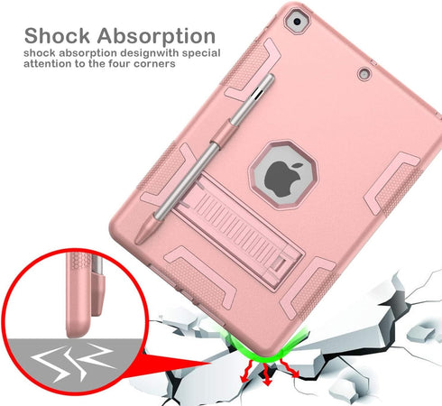 Case for iPad 9th/8th/7th Generation 2021/2020/2019 with Pencil Holder, Slim Heavy Duty Shockproof Rugged High Impact Protective Case for iPad 10....