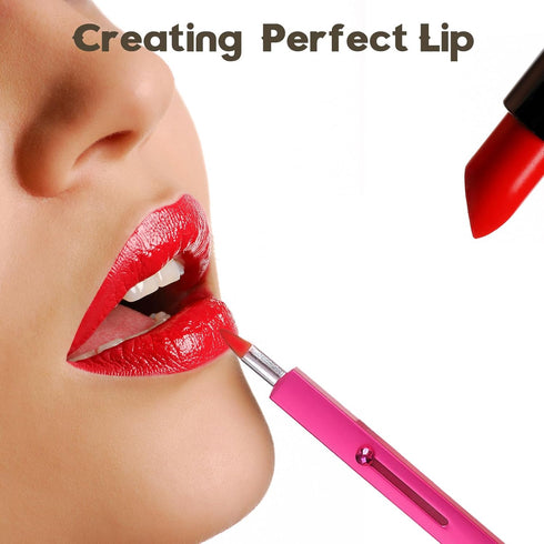 Lip Applicator Brush - 3 Pack Exquisite Professional Dustproof Retractable Lip Brush - Makeup Lipstick Lip Gloss Applicators (Pink Red Gold)...