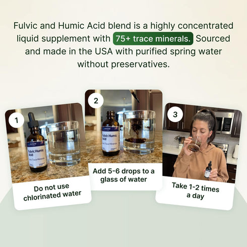 Fulvic Humic Acid Ionic Trace Minerals with Electrolytes Liquid Supplement. 75+ Plant Derived Mineral Drops for Energy Boost and Hydration. Up to ...