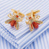 Bee Cufflinks for Men, Crystal Bumblebee Cufflinks, Hornet Wasp Bee Cuff Links, Honey Bee Shirt Tuxedo Cufflinks, Punk Animal Cufflinks French Cuf...