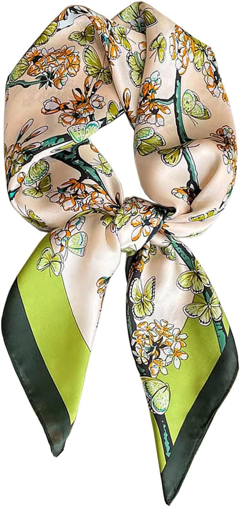 Fashion Hair Scarf for Women Soft Silk Feeling Head Scarves Head Wrap Square Bandanas 27.5× 27.5 inches...