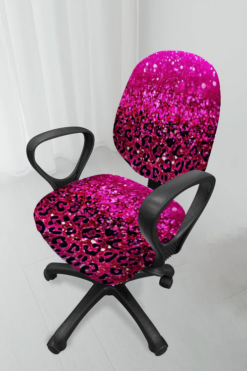 WIRESTER Computer Office Chair Seat Cover, Soft Stretch Universal Desk Rotating Chair Slipcover, Removable Washable Chair Protector Cover - Hot Pi...