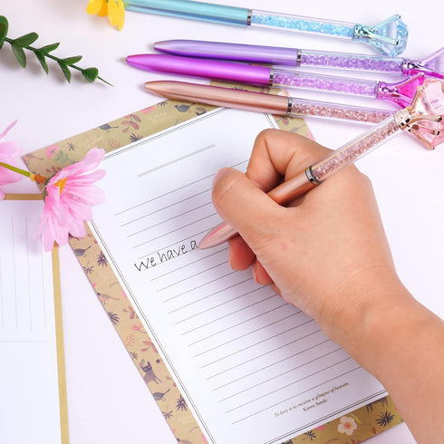 24Pcs Diamond Pen Rhinestone Crystal Ballpoint Pens Cute Pretty Fancy Pens with Black Ink for Journaling Kids Girls Women Students Teacher Bridal ...