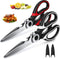 Kitchen Scissor For General Use 2-Packs,Heavy Duty Kitchen Raptor Meat Shears,Dishwasher Safe Cooking Scissors, Stainless Steel Multi-function Sci...