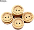 50Pcs Buttons Round 2 Holes Handmade with Love Letter Wooden Button DIY Sewing Decor - 15mm, Sewing Buttons...