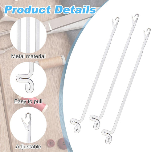 PAGOW 10 Pcs Latch Hook, Serging Crochet Hook Sewing Needles, Metal Snag Repair Tool for DIY Knitting Weaving Revamping Darning Threading Jewelry ...
